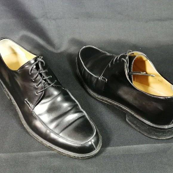 Salvatore Ferragamo Oxford Lace Up Split Toe Mens Black Leather Shoe Size‎ 9.5-D - Picture 3 of 10